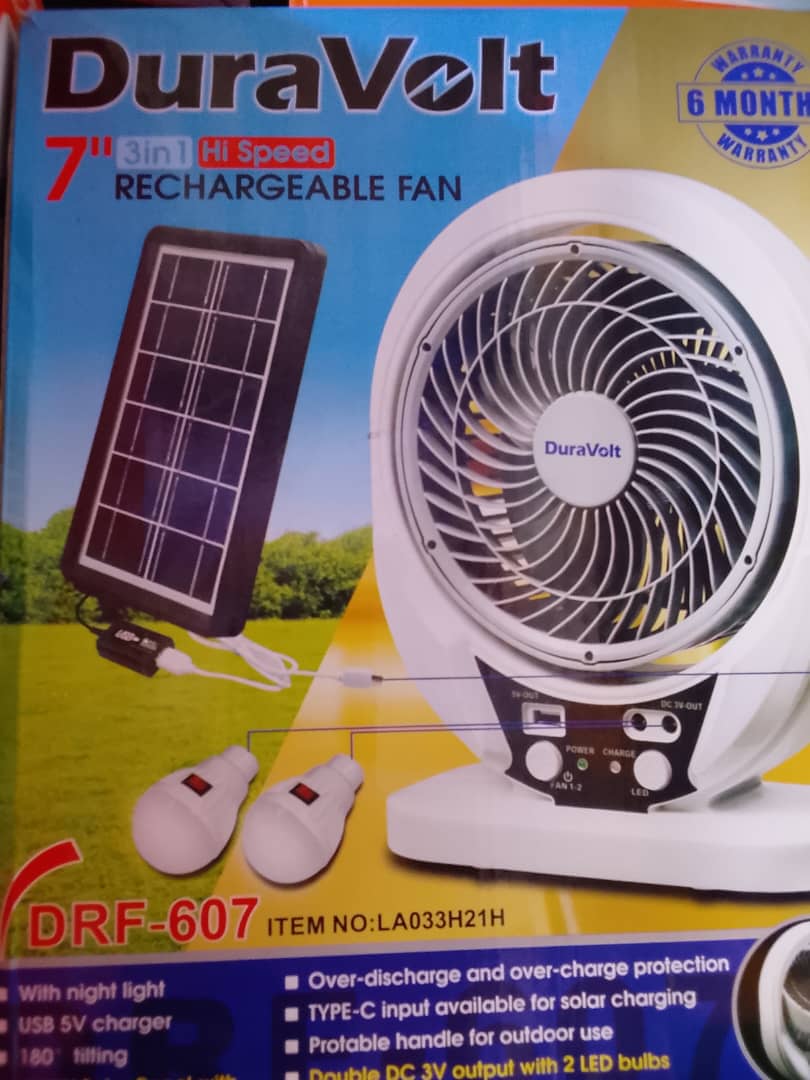 DuraVolt / Solitec Rechargeable Solar Fan